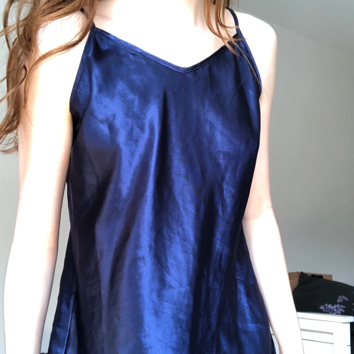 Mörkblå silkesklänning - 90