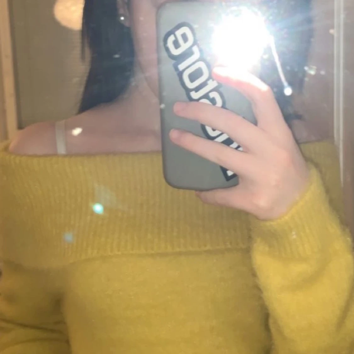 Jätte mysig gul stickad tröja från kahppal - 90