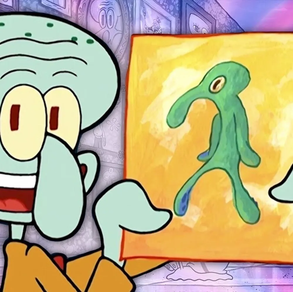 En målning inspirerad av Squidwards tavla som har målat själv . Övrigt.