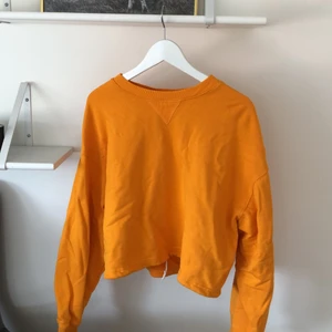 Croppad sweatshirt - Croppad sweatshirt från bikbok som är sparsamt använd. Man kan knyta den nere för önskad passform. Färgen är lite ljusare i verkligenheten. Den sista bilden visar färgen bäst.