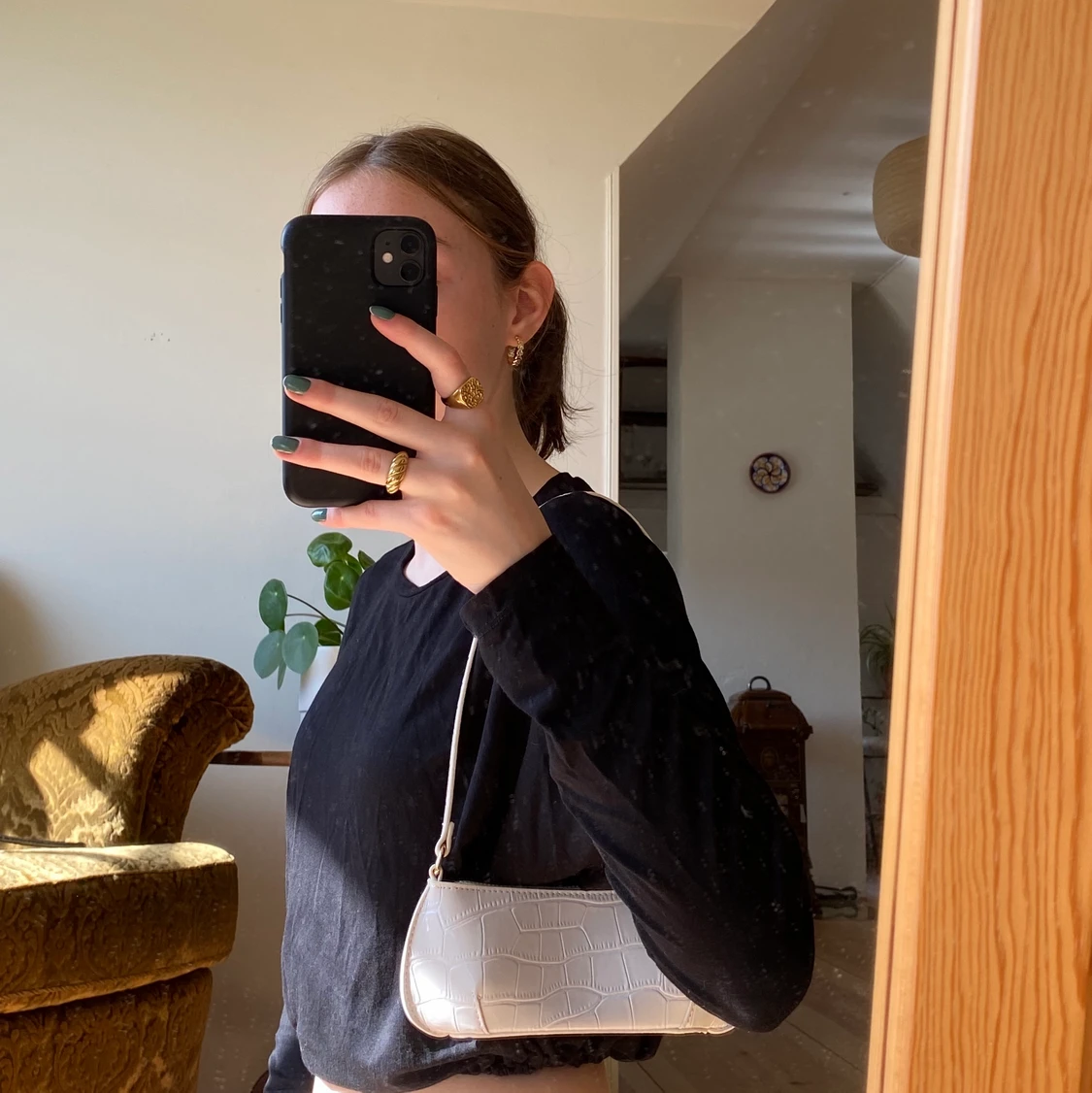 vit liten baguetteväska - 90