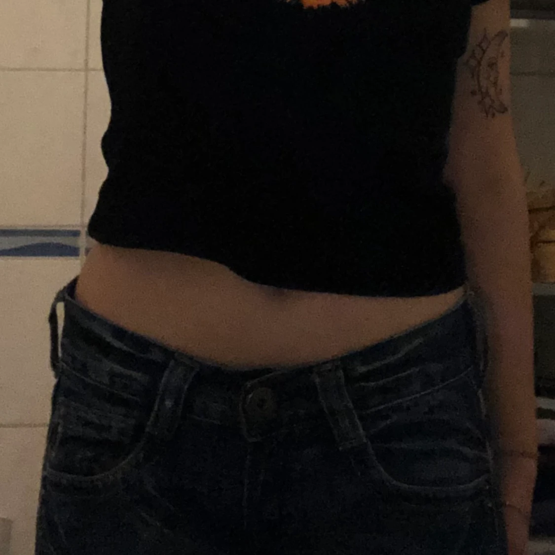 lågmidjade jeans - 90