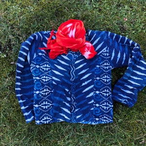 Top - Bomullstop i blåtryck