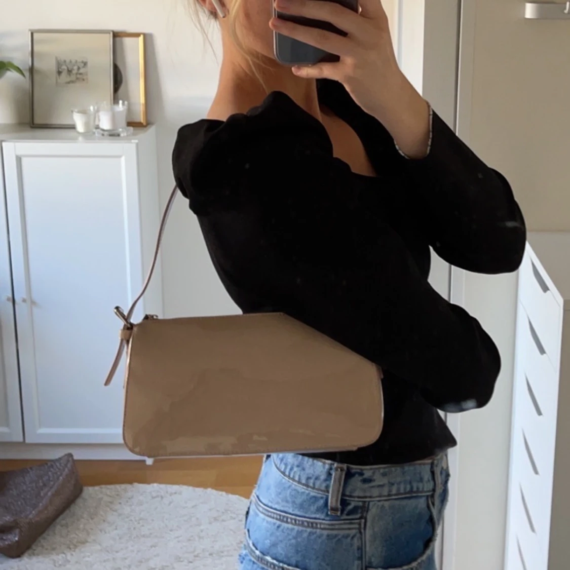 Beige axelväska - 90