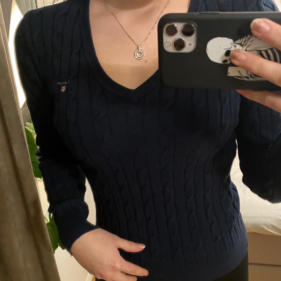 Stickad gant tröja st S - 90