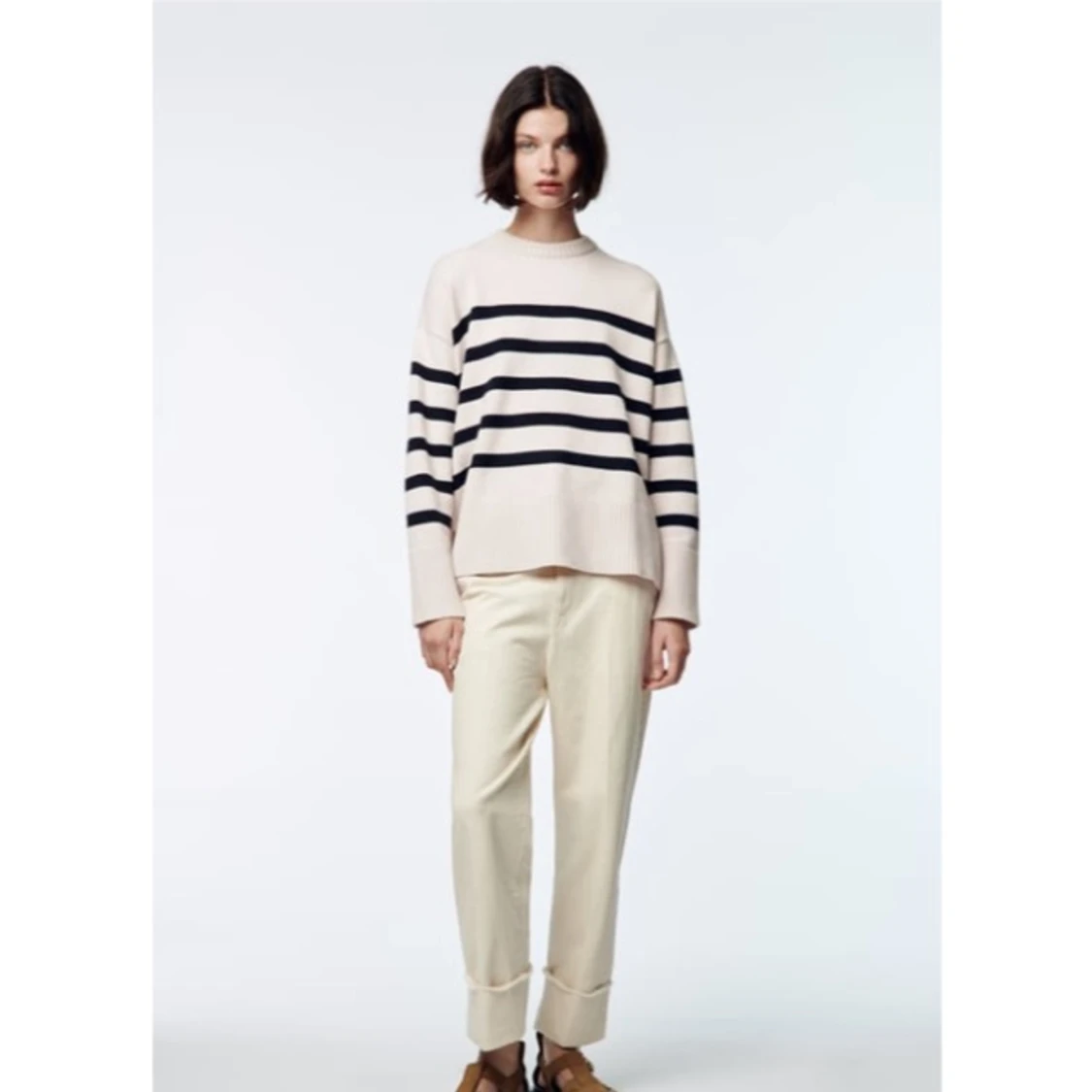 Zara randig stickad tröja S