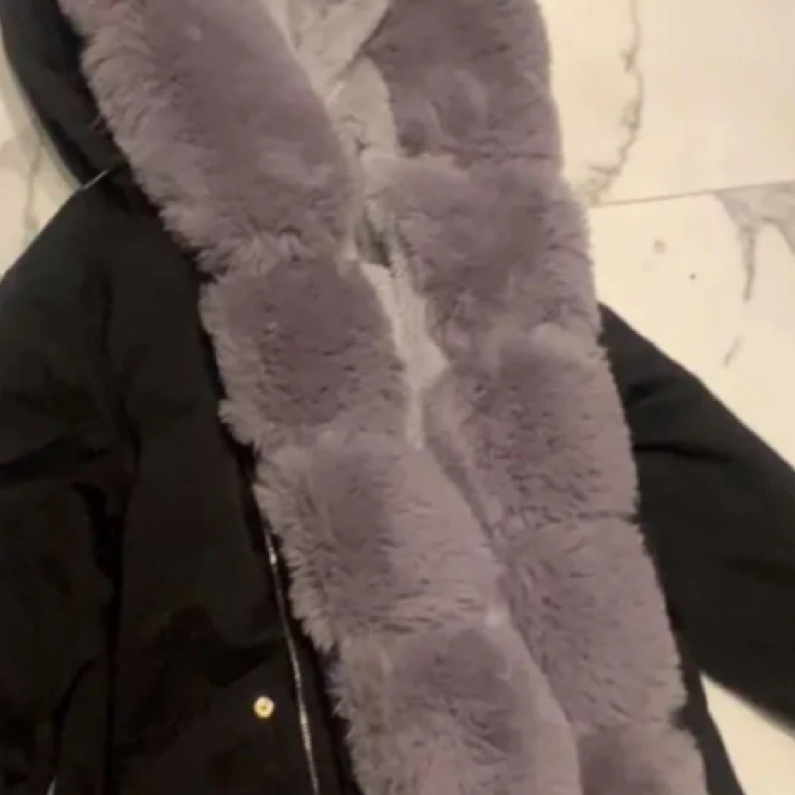 garoff fatima parka grå fuskpäls