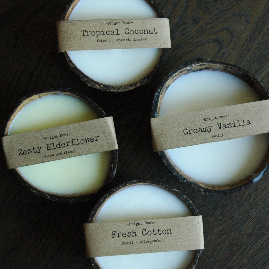 BRIGHTBOWL UF- Doftljus i kokosnötsskal - 90