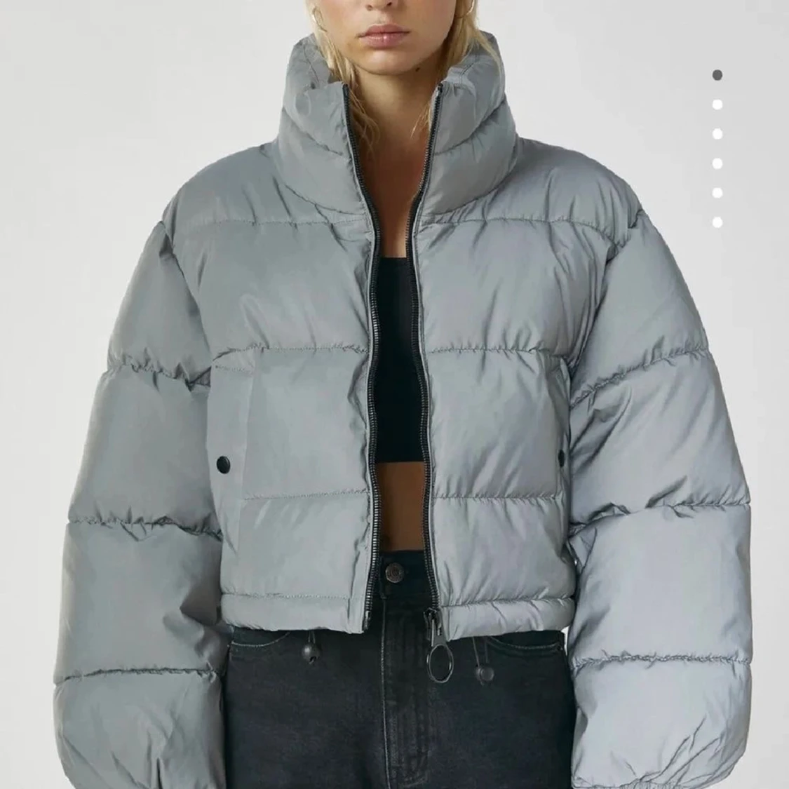 Silvrig pufferjacket från PULL AND BEAR