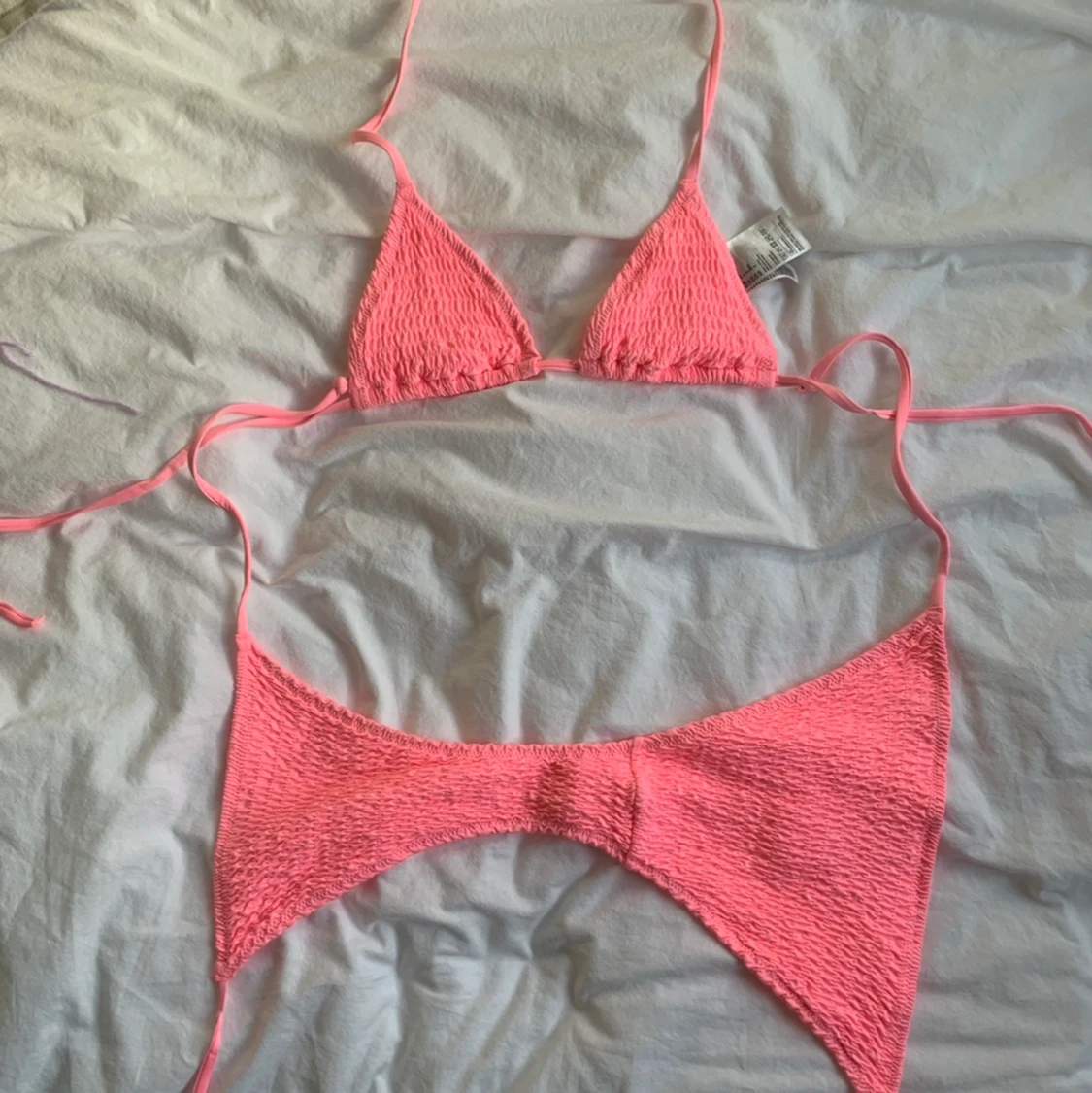 Neonrosa knyt bikini - 91