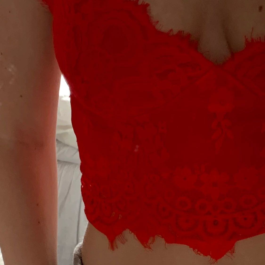 Röd spets topp - 91