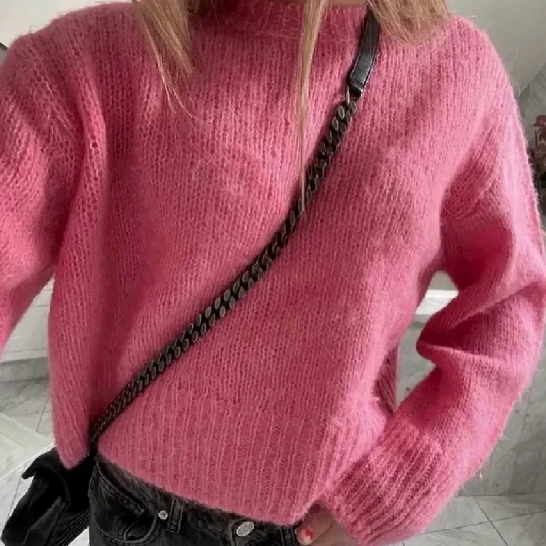 Rosa stickad tröja från H&M❤️