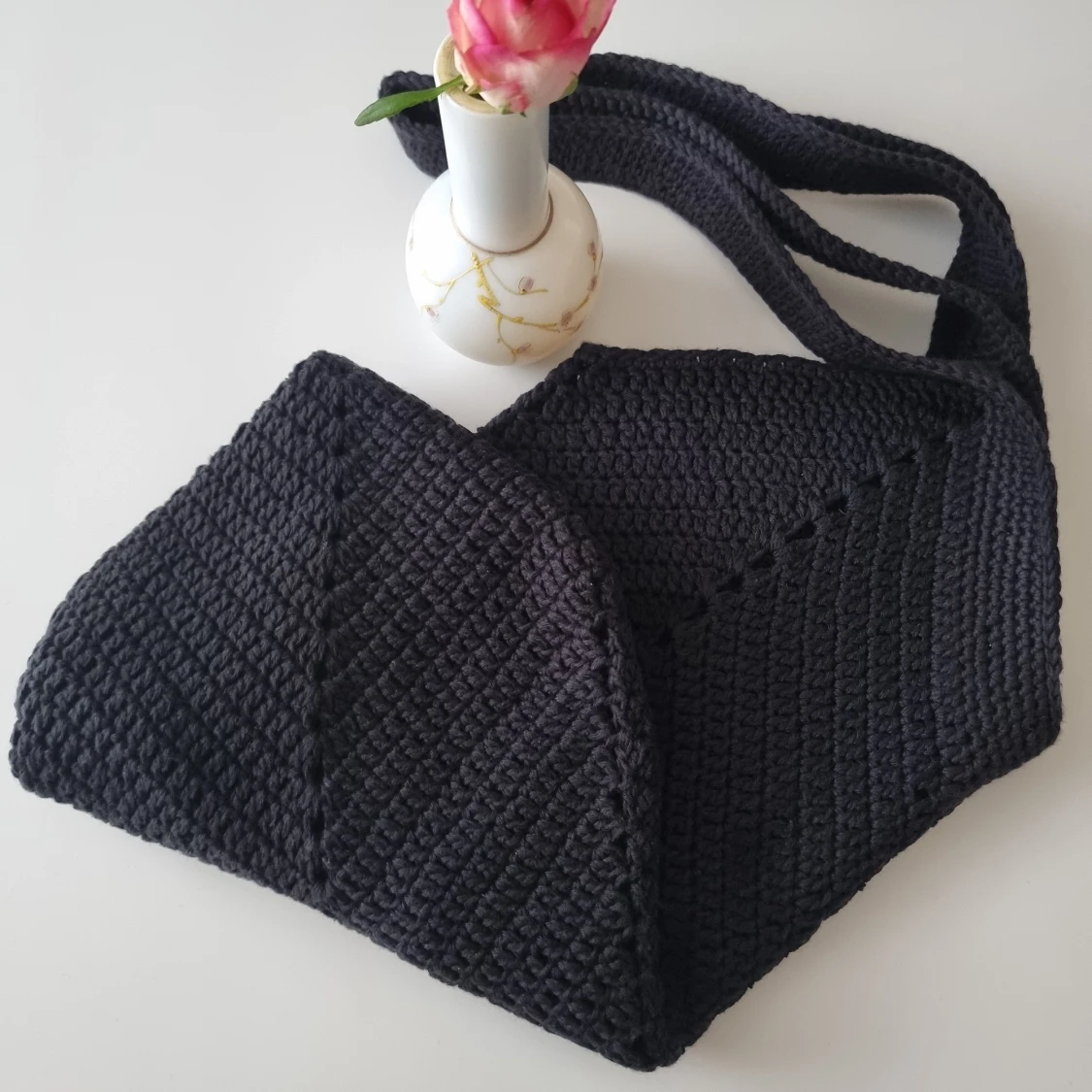 Virkad Magnolia shopperväska.  - 91