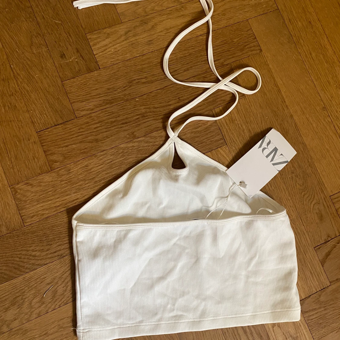 Vitt halterneck linne - 90