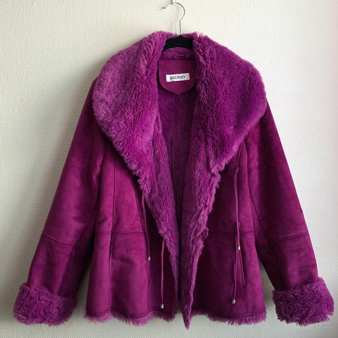 Balmain Vintage fuskpäls mocka jacka - 90