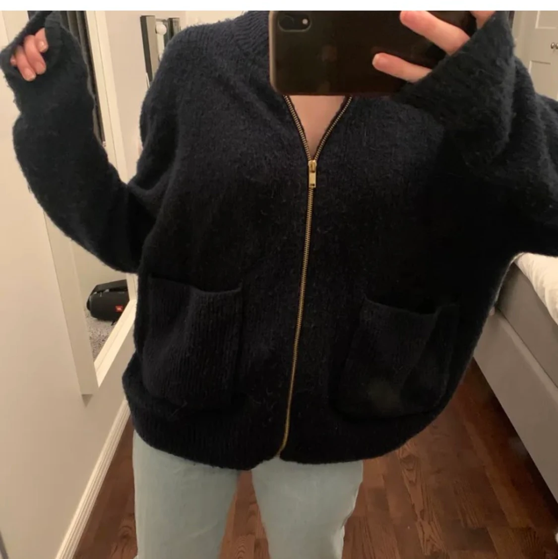 Mysig kofta! Med guld dragkedja  - 90