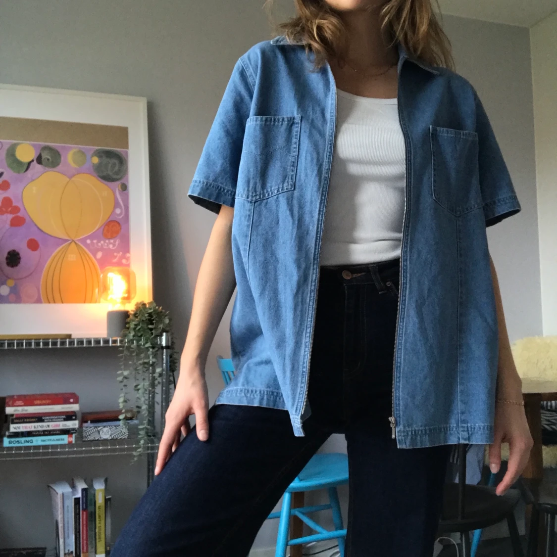 Jeansskjorta med dragkedja - 90