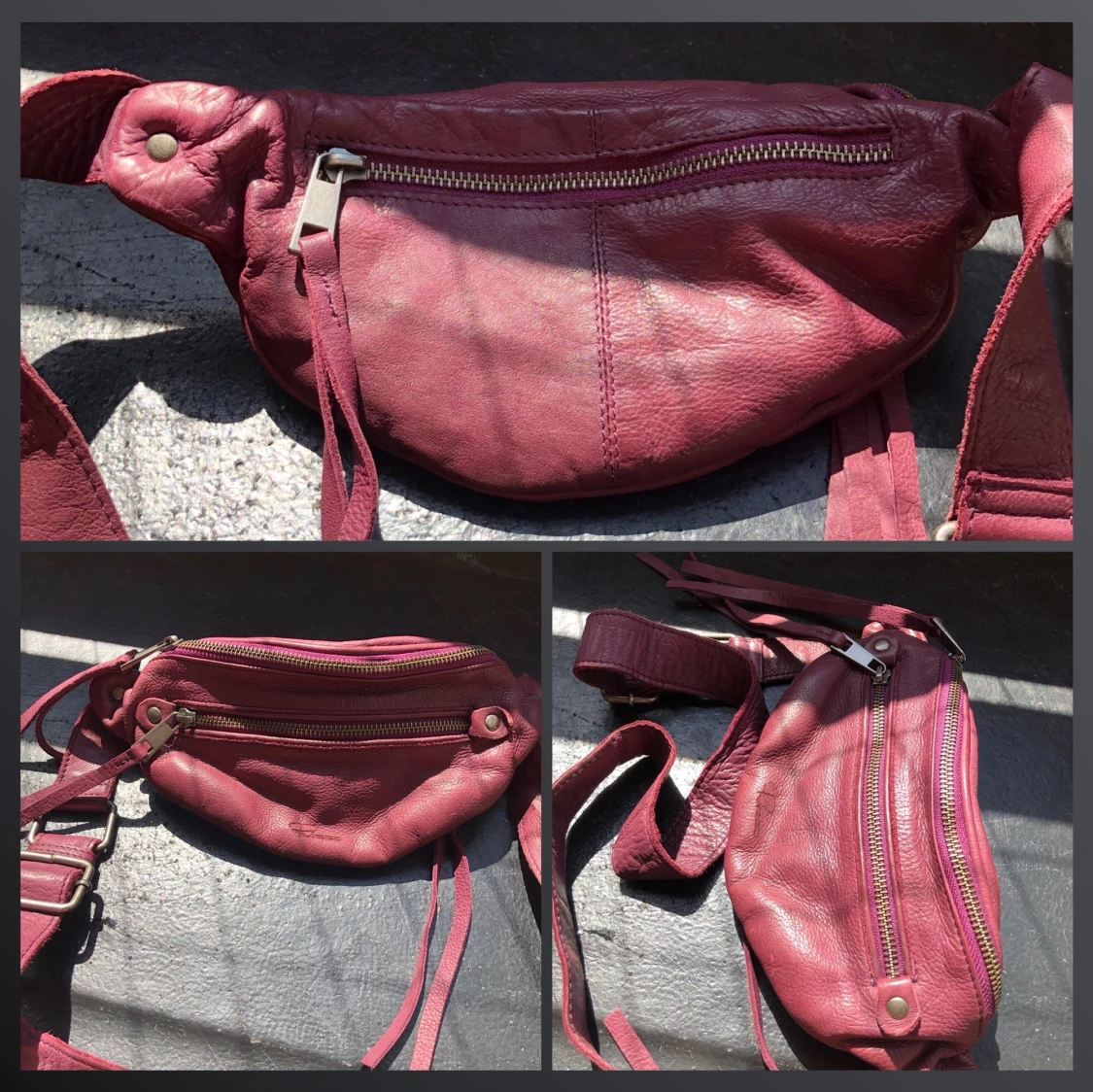 Rizzo magväska i skinn 