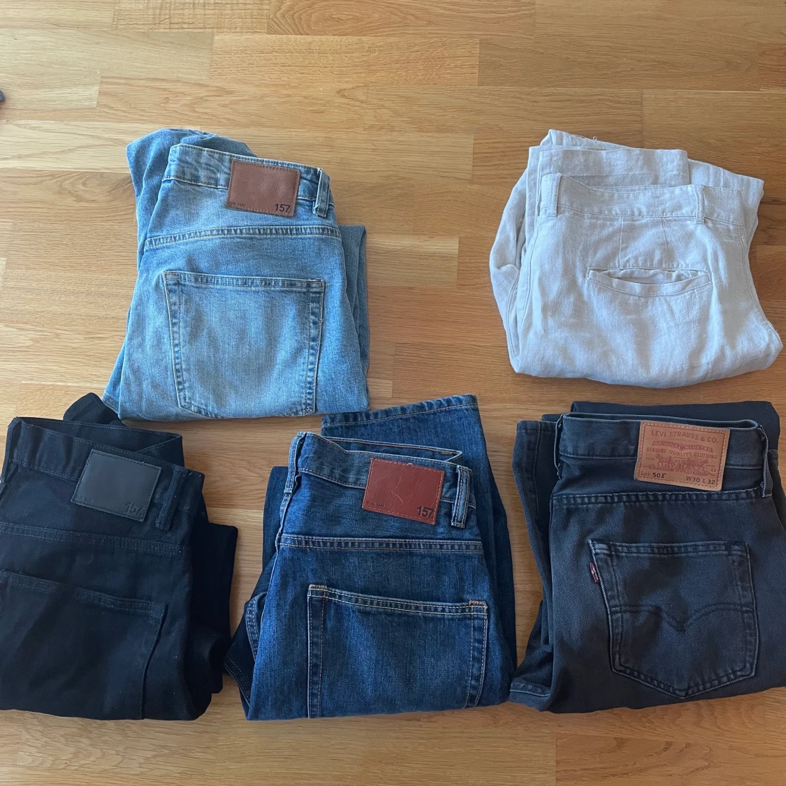 Jeans och linnebyxa