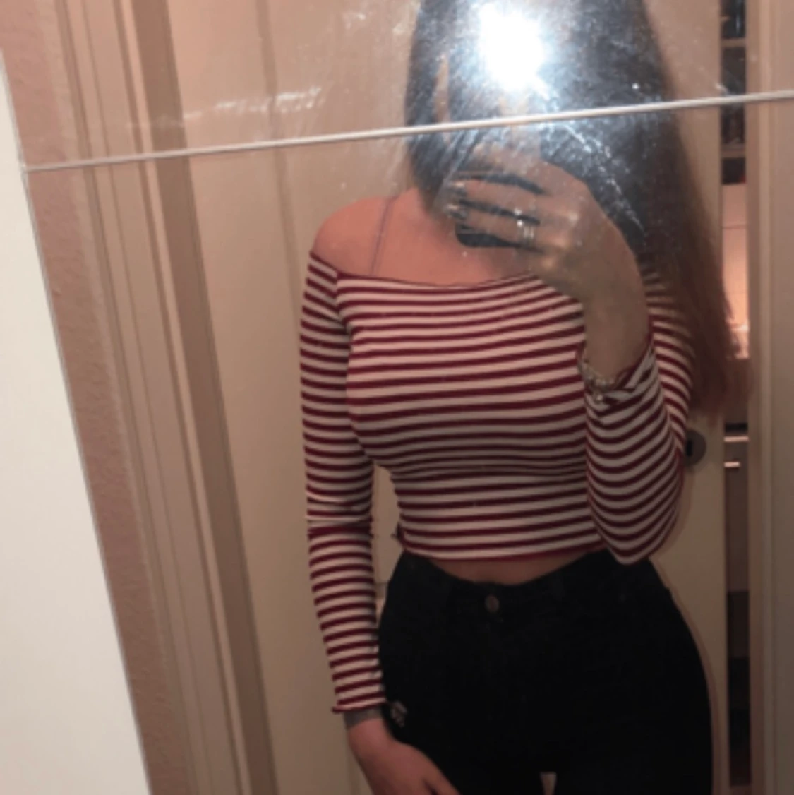 Half white-red shirt