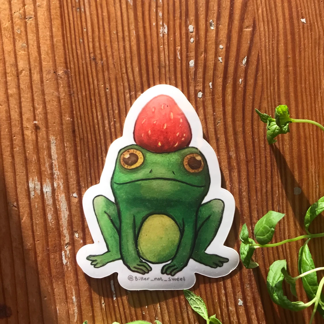 Jordgubbsgroda klistermärke