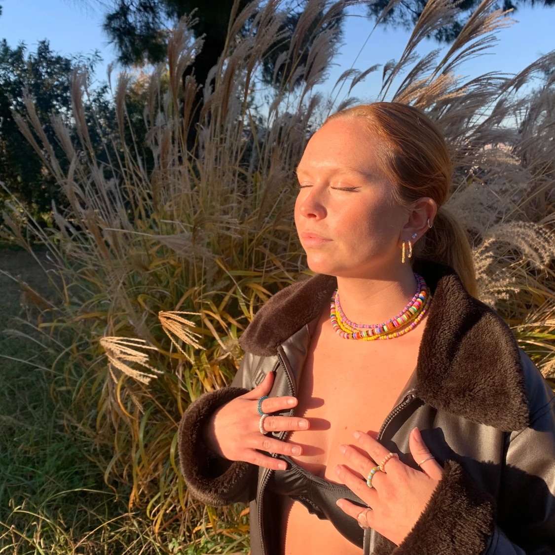 Färgglad choker 💚💙💜💓 - 90