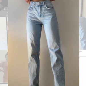 90s jeans Gina Tricot  - 90s jeans från Gina Tricot i en ljus tvätt och storlek 38. Tyvärr lite stora för mig så säljer vidare dem, sjukt snygga och bekväma!!🥰 