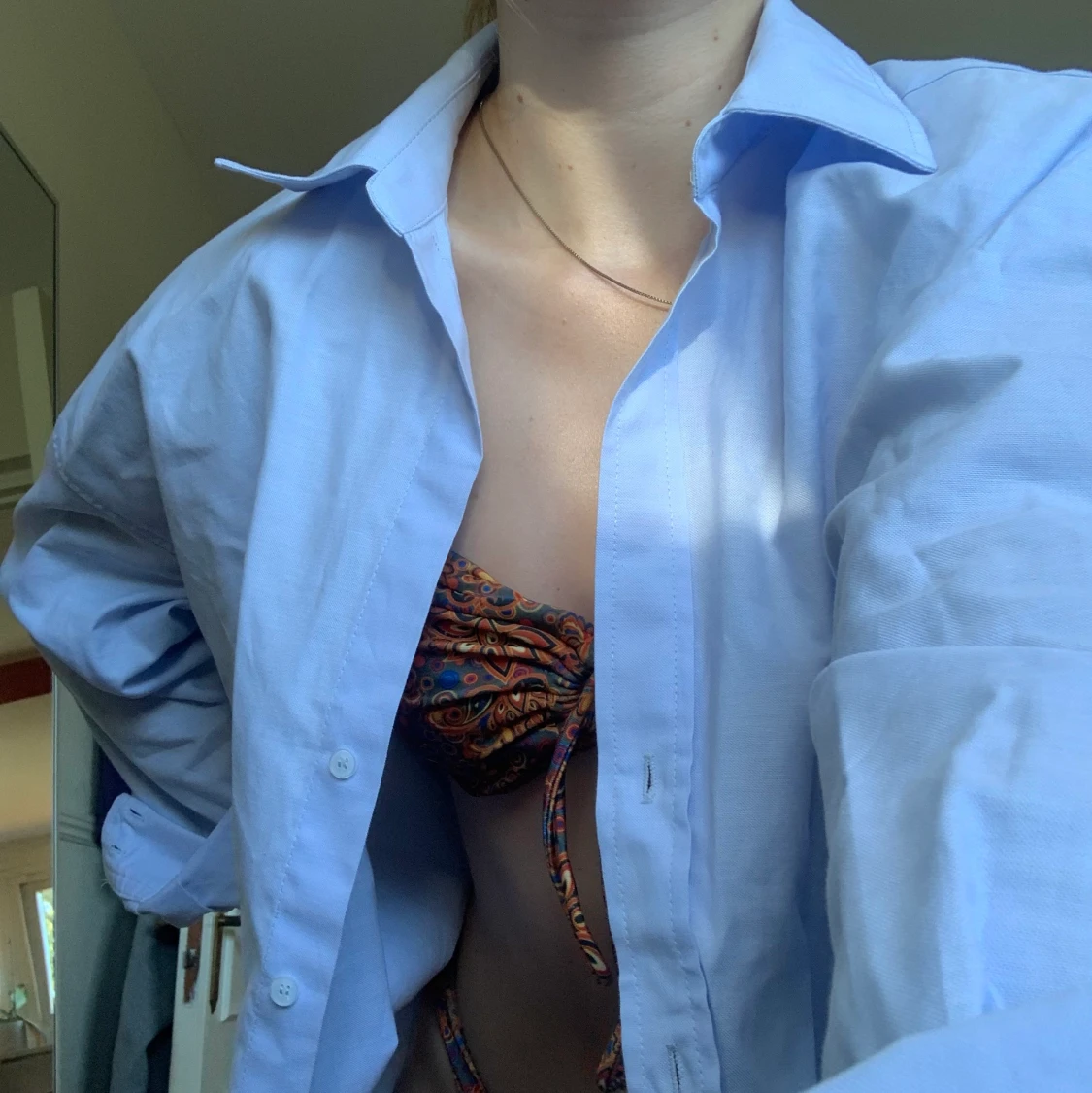 Ljusblå skjorta oversized ZARA - 90