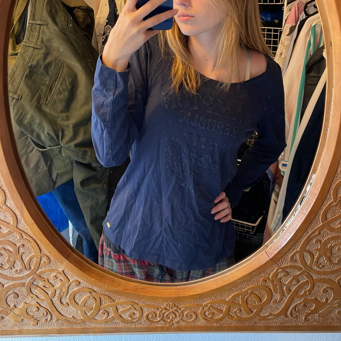 Blå luftig tröja - 90