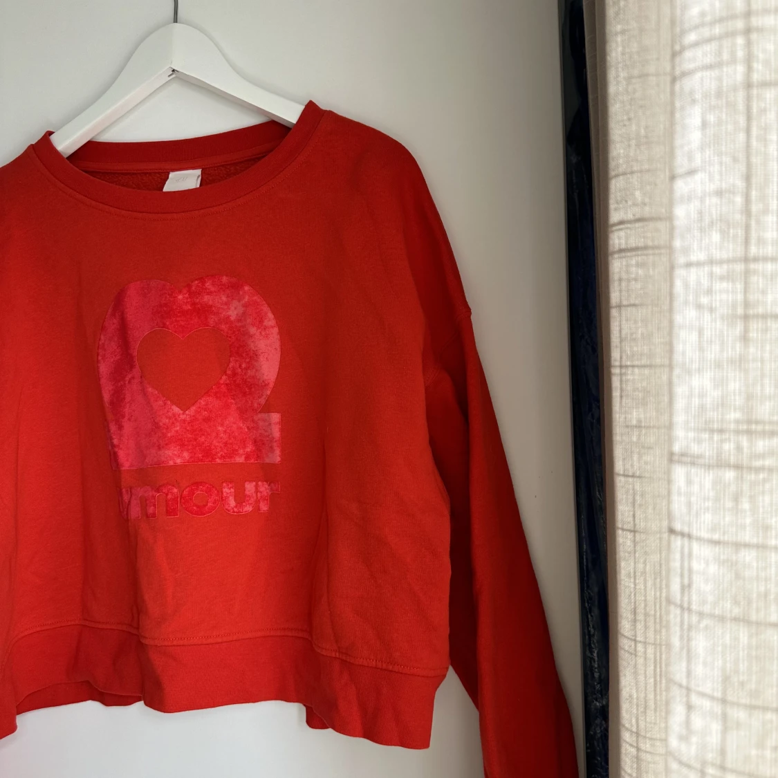 Röd sweatshirt med tryck - 90