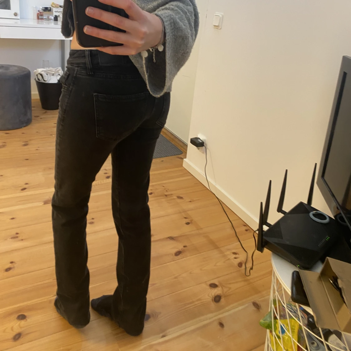 lågmidjade jeans - 90