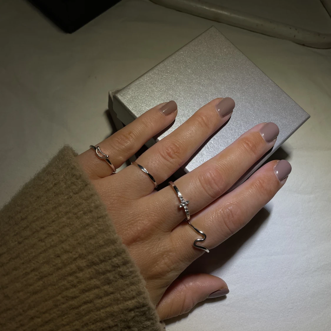 Kantig ring silver  - 90