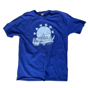 blå graphic tshirt - blå tshirt med graphic tryck på  passar s-m