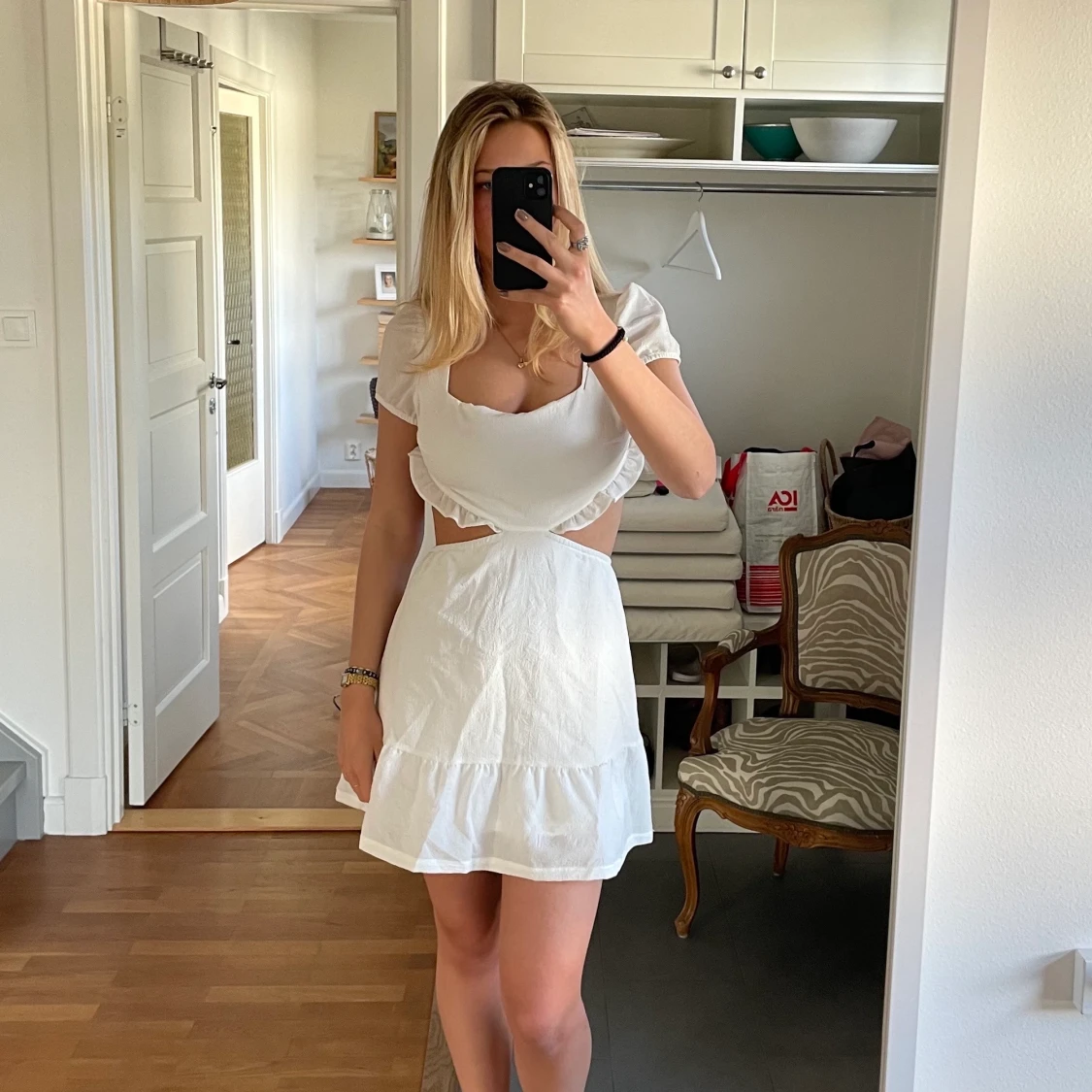 Vit klänning Student  - 90