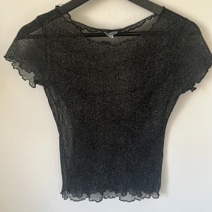 Glittrig meshtopp - Glittrig meshtopp med volang nere och i armarna. Superfin