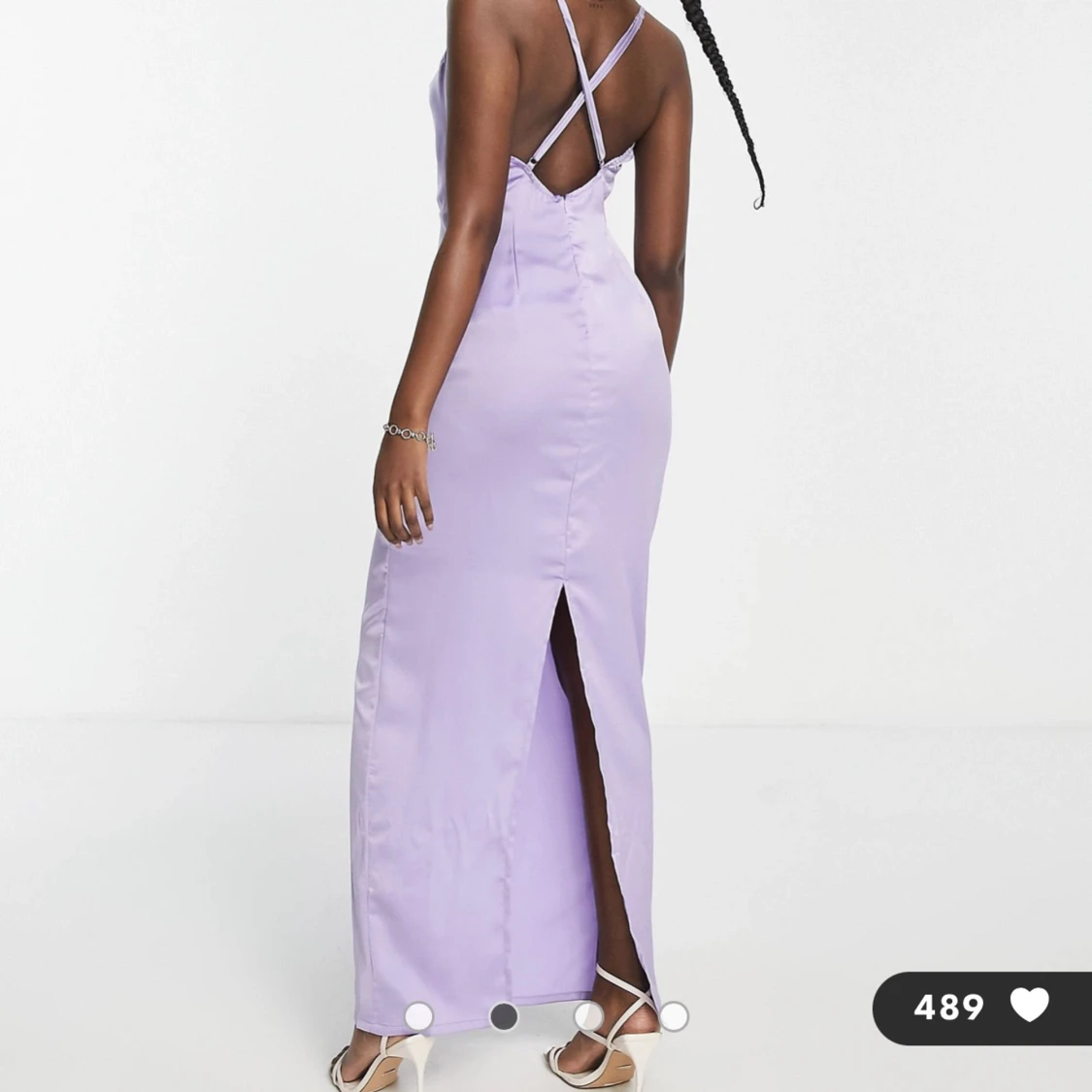 Lila silkesklänning - 1