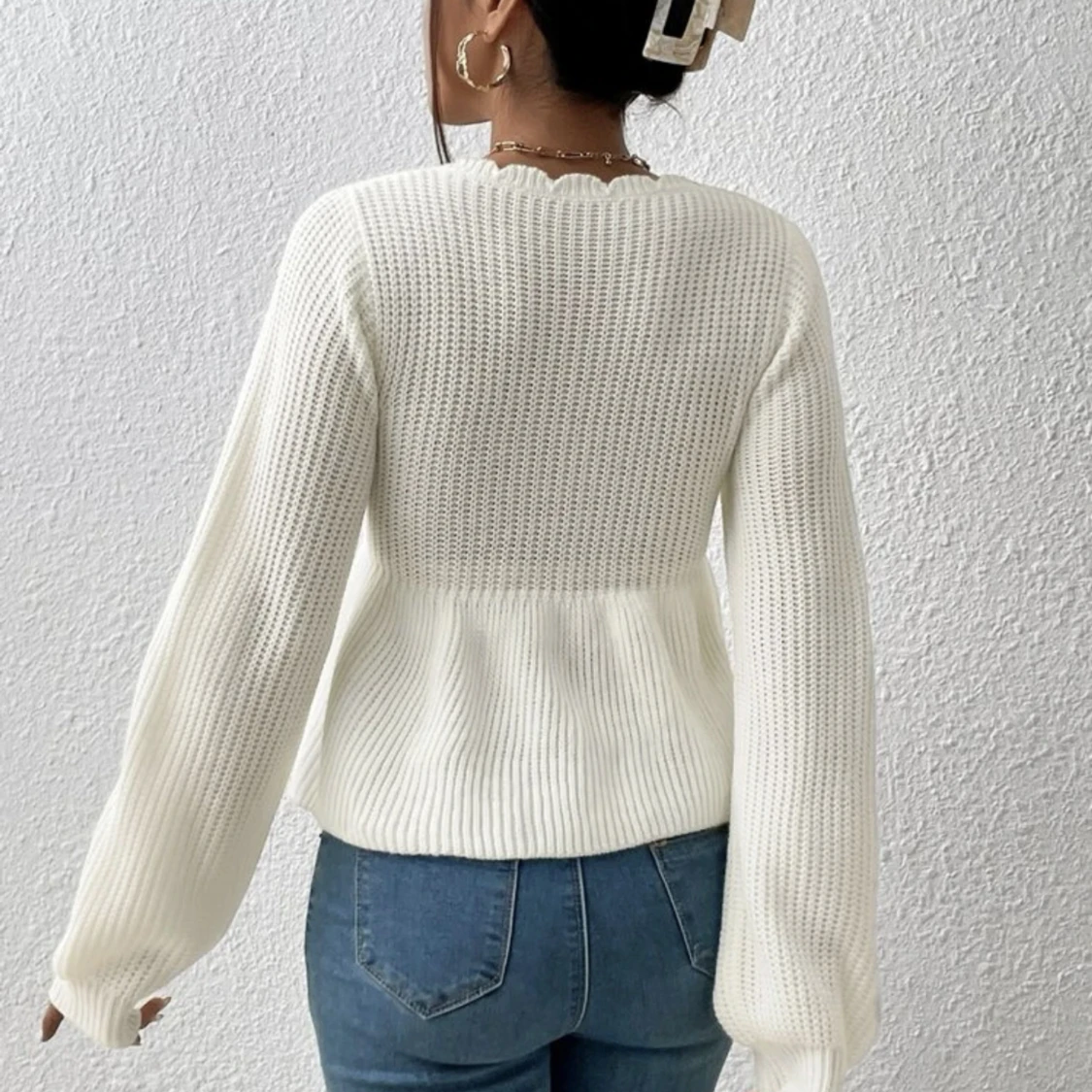 🤍gullig stickad tröja🤍 - 90