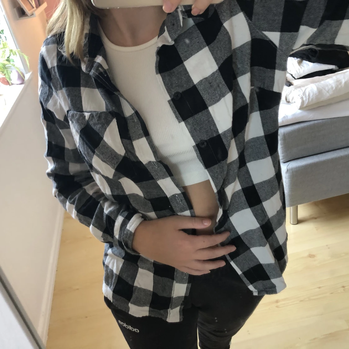 Mjuk rutig skjorta  - 90