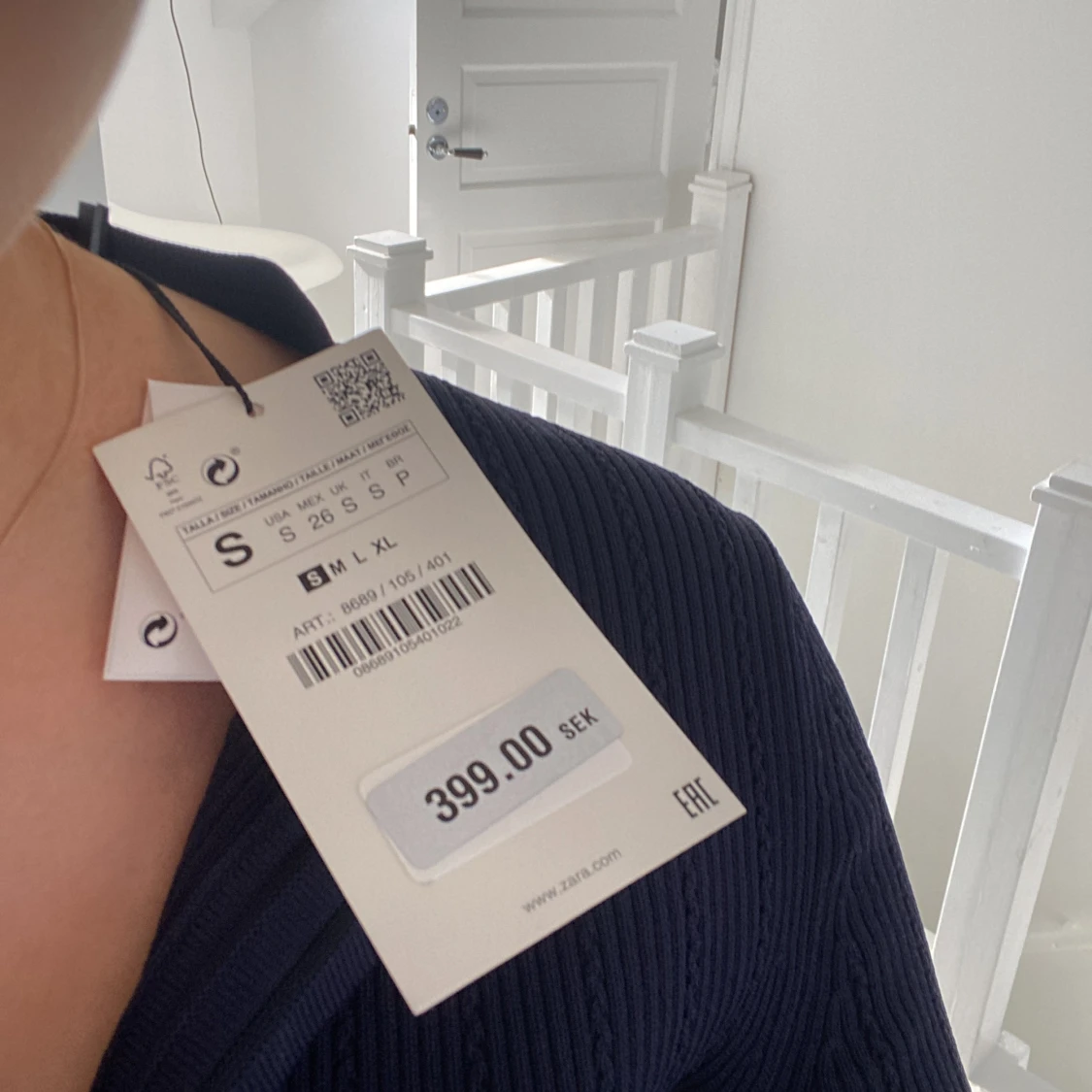 Långärmad stickad topp m knappar - 90