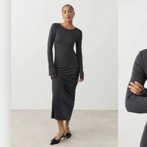 Grå långklänning - Säljer denna super sköna klänning från ginatricot då den inte kommer till användning. Endast använd ett fåtal gånger 