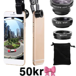 Fish Eye lins  - Denna fish Eye lins som man kan sätta på mobilen! Aldrig använd och i nyskick! 💘