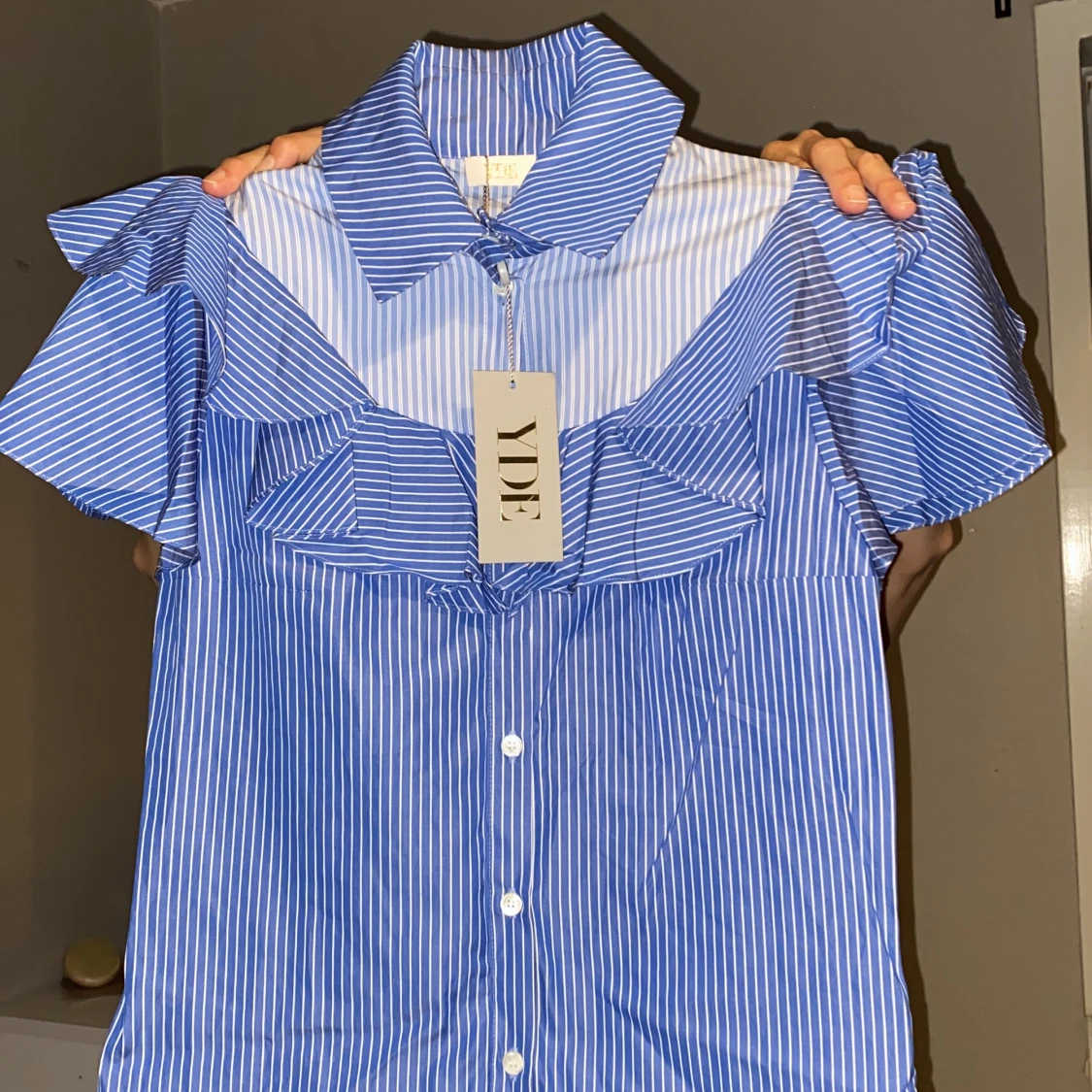 Blå blouse