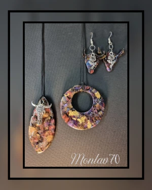 Begränsat antal. Unika smycken polymerclay  - Nya örhängen och halsband  Polymerclay + resin Halsband 150 kr st. Örhängen 130/par  +porto  