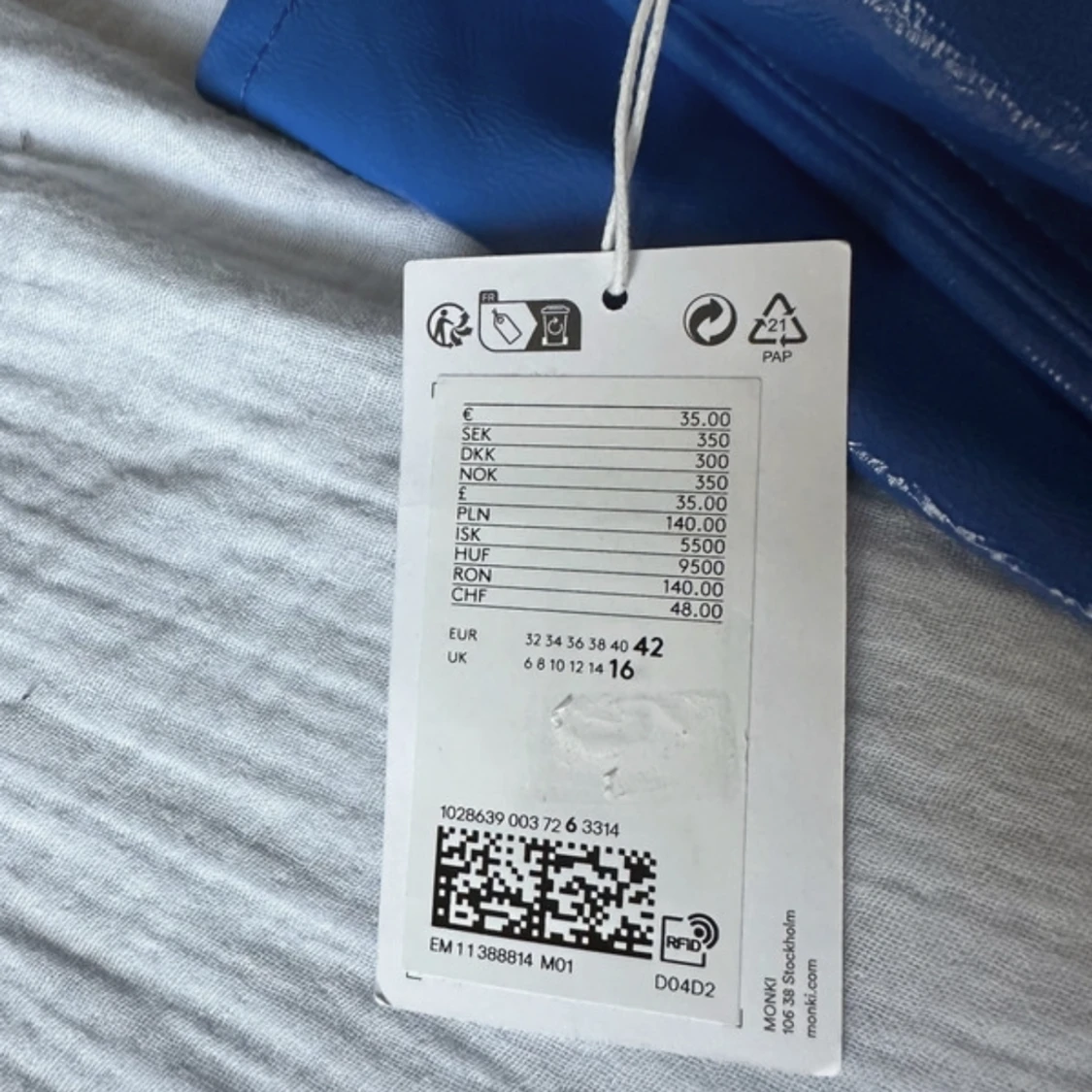 Blå läderbyxor - 90