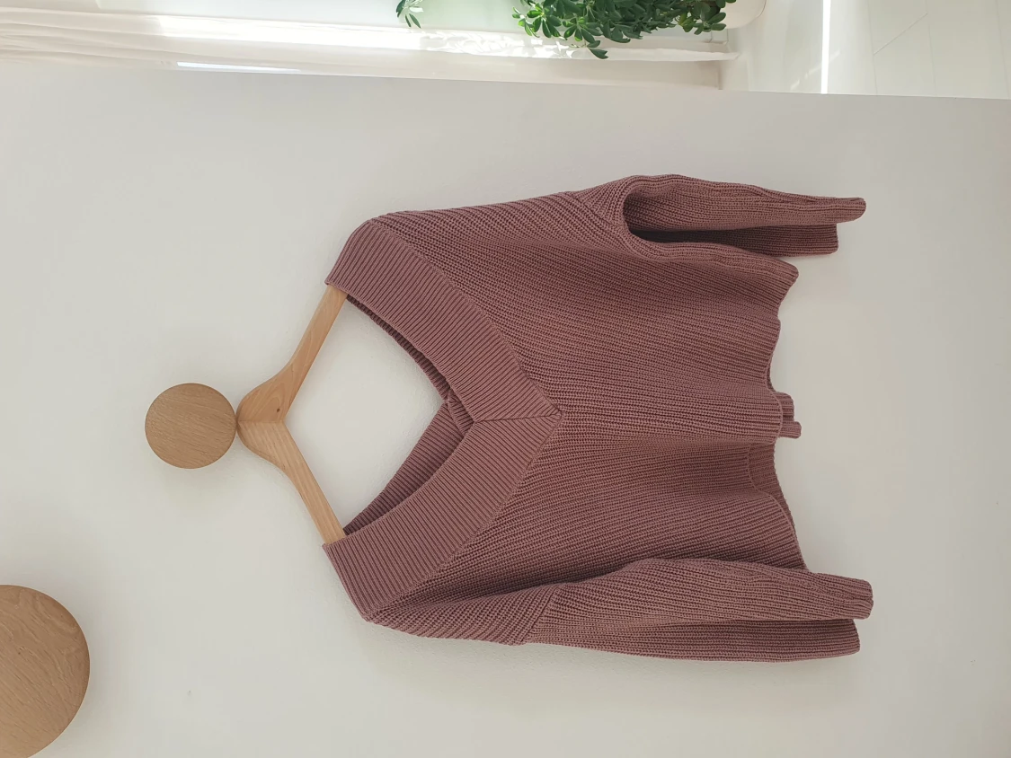 V-ringad stickad tröja - 91