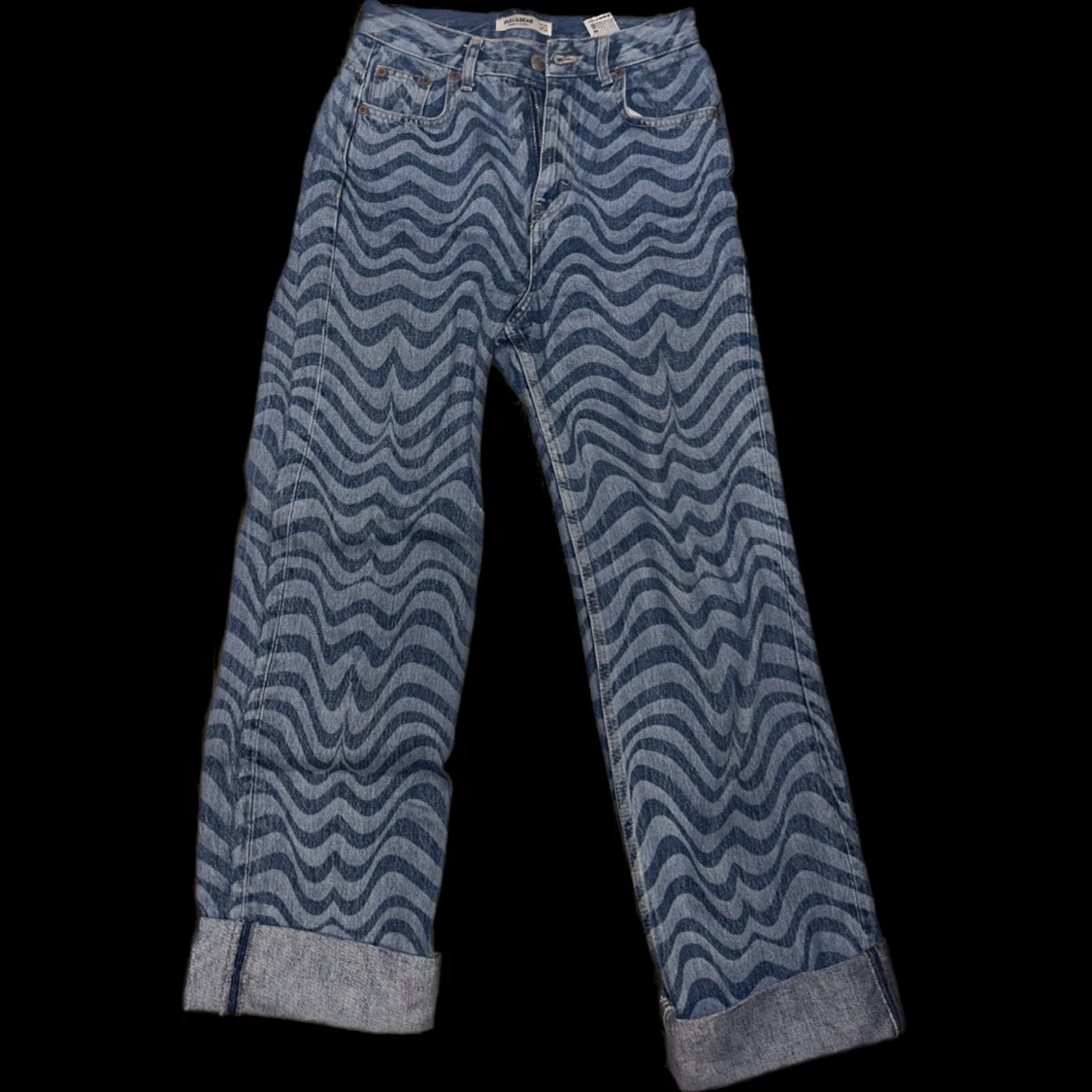 Pull & bear straighleg jeans med mönster 