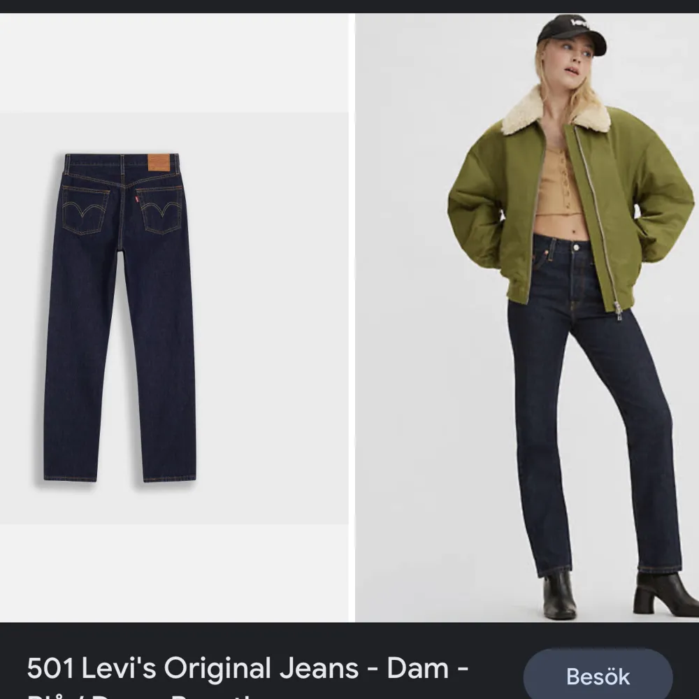 Säljer nu mina as snygga Levis jeans i en mörkblå färg, knappt använda💗. Jeans & Byxor.