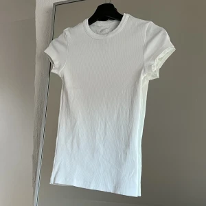 Djerf Avenue Daily T-Shirt Ribbed White S - Använd ett fåtal gånger, jättefint skick // Nypris 549 kr // Katt finns i hemmet // Frakt tillkommer
