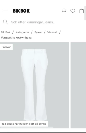 Kostymbyxor Bik bok  - Jätte fina nya kostymbyxor från Bik bok (som är slutsålda på hemsidan) som ni ser på andra bilden är dom petite. Prislappen sitter kvar. Det är bara att skriva för fler bilder. Pris kan diskuteras!!