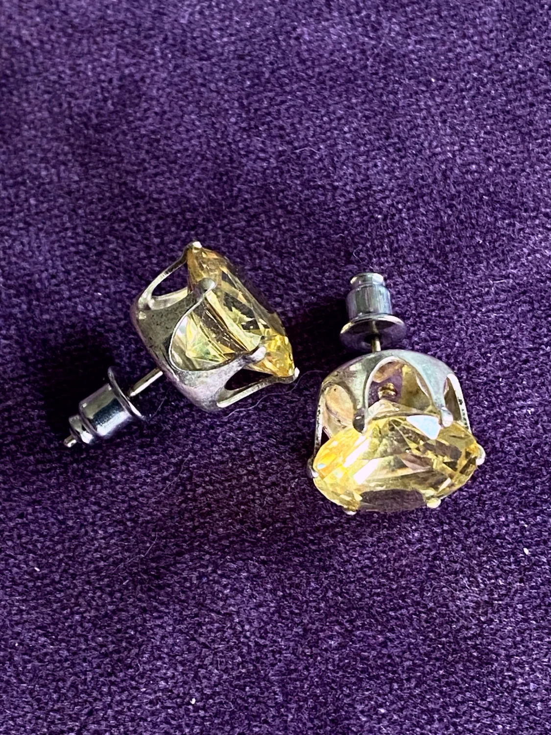 Örhängen gula rhinestones  - 90